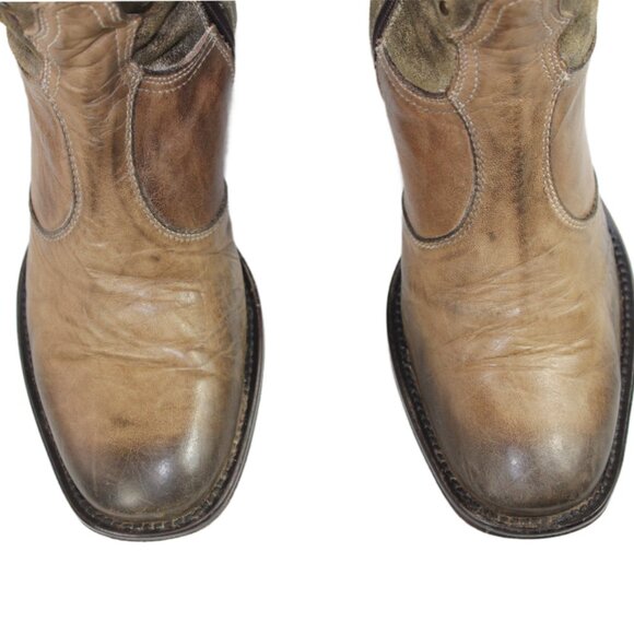 Mark Nason Lovell Vintage Tan Washed Leather Studded Boots, Size 5.5 - Picture 11 of 12